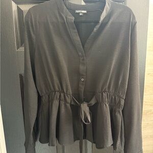 Fashion Nova Charcoal Peplum Blouse